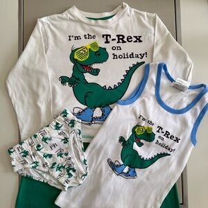 4-Piece Dinosaur T-Rex Pajamas & Underwear Set | 4T | Long Sleeve & Pants